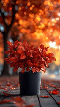 Closeup of dewy autumn leaves glowing in warm golden light with soft bokeh background, with leave, autumn, dew, morning detail, showing golden, sunlight, warmth, orange context