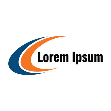 Corporate logo with swoosh symbol