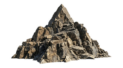 Jagged rocky mountain peak isolated on transparent background © Riazus