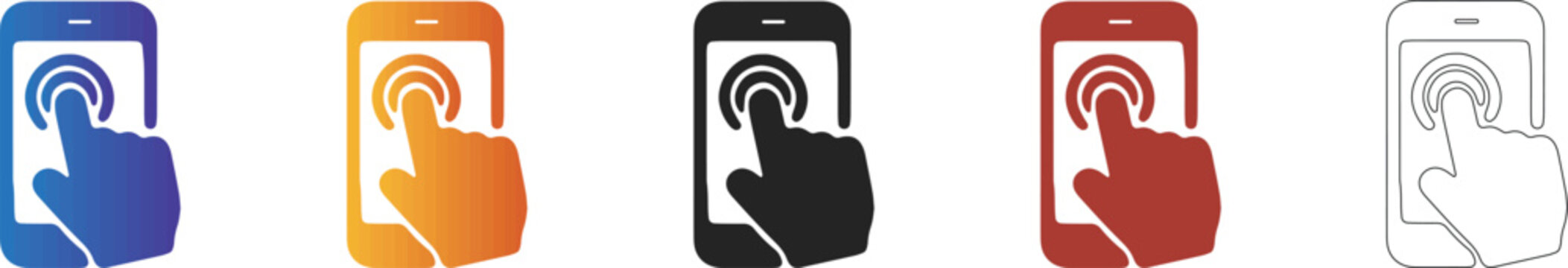 Mobile touch screen interaction icon for user interface