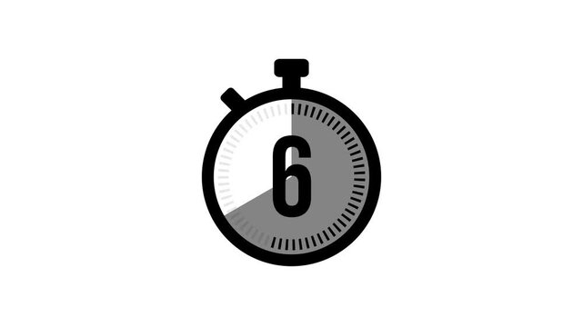 Digital countdown timer preview showing 10 to 0 seconds with white numbers on clean white background