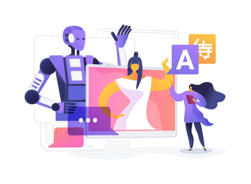 Language Role-Play Stage abstract concept vector illustration.