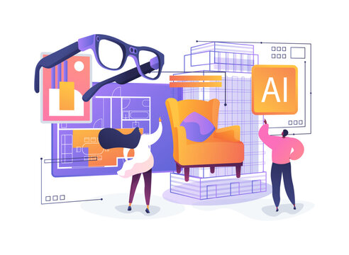 Design Studio Spatial Review abstract concept vector illustration.