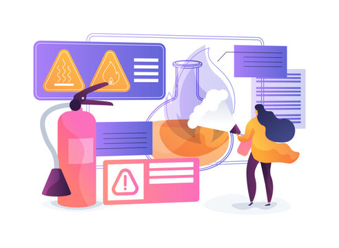 Safe Lab Hazard Drill abstract concept vector illustration.