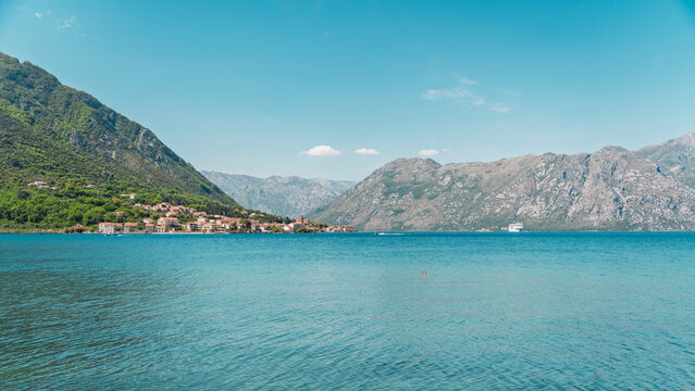 The scenic village of Prcanj sits on the beautiful Bay of Kotor