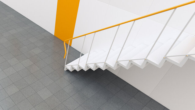 3D rendering of staircase in building