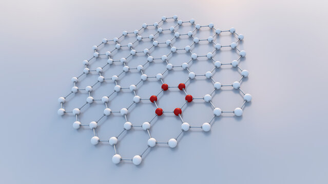 Close up of metal balls connected together