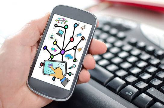Social network concept on a smartphone
