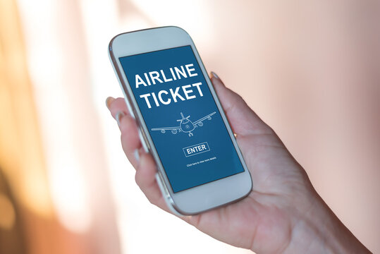 Airline ticket concept on a smartphone
