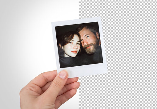 Isolated Instant Photo in Clean Woman&rsquo;s Mockup