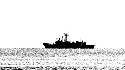 GUIDED MISSILE FRIGATE - A warship is sailing on the sea   © Wojciech Wrzesień