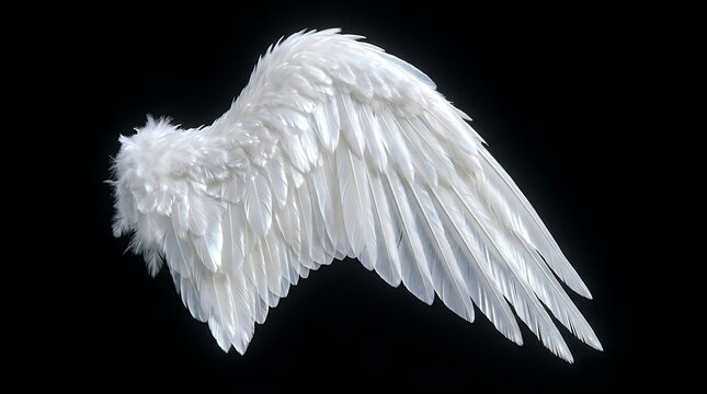 white angel wings on black