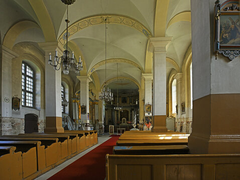 Church of the Holy Trinity in Kuldīga, Latvia. The town's historic center is inscribed on the UNESCO World Heritage List.