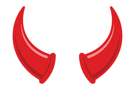 Red Devil Horns: Iconic symbol of mischief and temptation, these vibrant red devil horns are presented in a clean, graphic style.