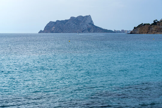 View towards Penyal d&rsquo;Ifac Natural Park, Calpe, Costa Blanca, Spain