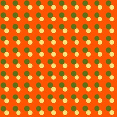 Orange and yellow polka dots pattern © Reyna