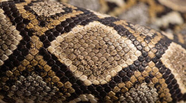Extreme close up of textured python snake skin scales