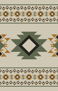 Aztec-style line art; a decorative rug pattern.