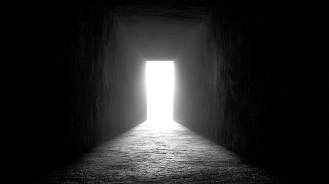 Dark Tunnel Leading to Bright Light