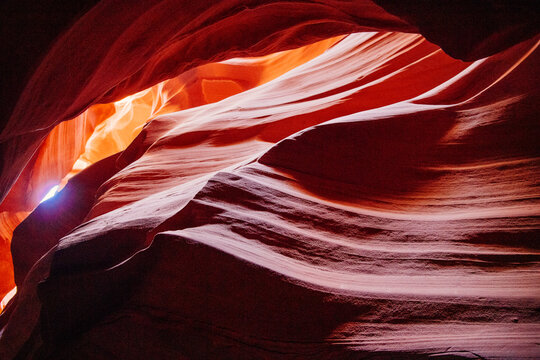 Antelope canyon sandstone rock formations in Navajo Land Arizona