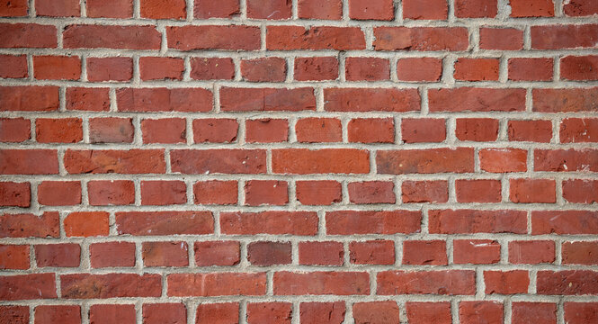 Red brick wall texture background for architectural design mockup banner