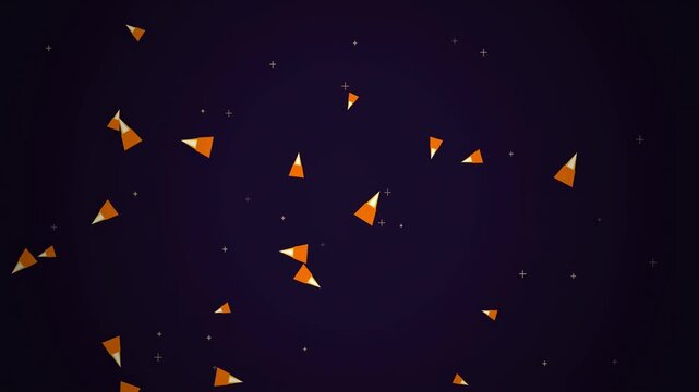 Halloween candy corn falling animation on dark background with little stars