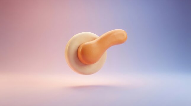 3D render of a smooth orange toggle switch icon floating on a soft pastel gradient background