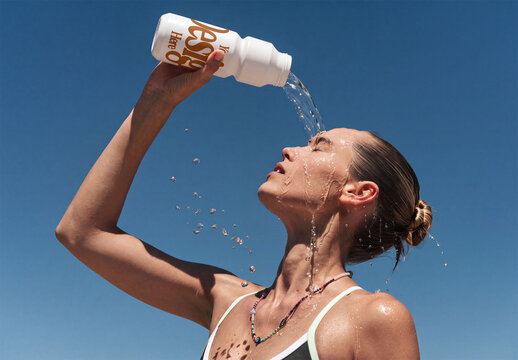 Mockup Template of Sports Water Bottle