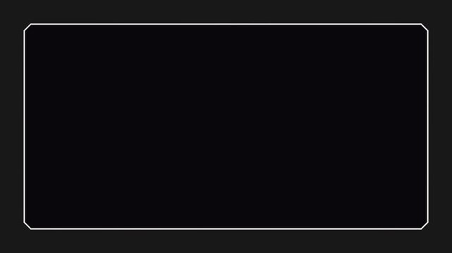 Webcam overlay frame for live streaming, gaming, and video calls, featuring a sleek, minimalist white border on a dark background with rounded corners, perfect for modern digital content.