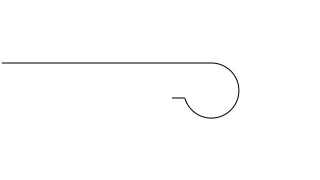 Modern left arrow with circle icon sign continuous one line art single drawing moving on white background minimalist monoline pointer for progress and work process symbol animation video