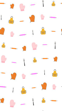 Baking and cooking tools seamless pattern