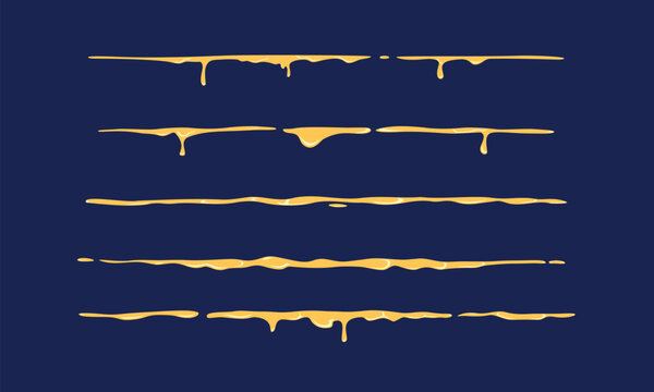 melt liquid cheese sauce horizontal border decoration