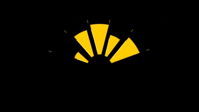 yellow radial motion graphic accent on black background for content creators video editing and modern vlog overlays