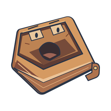Shocked empty leather wallet with expressive card slots