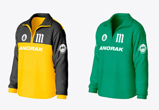 Quarter Zip Sweatshirt Pullover Mockup