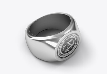 Metal Signet Ring Mockup