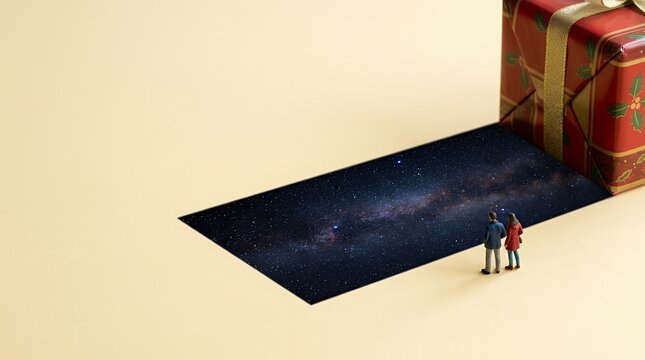クリスマスギフトから広がる星空の宇宙