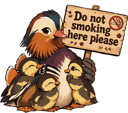 do not smoking here please duck sign clipart