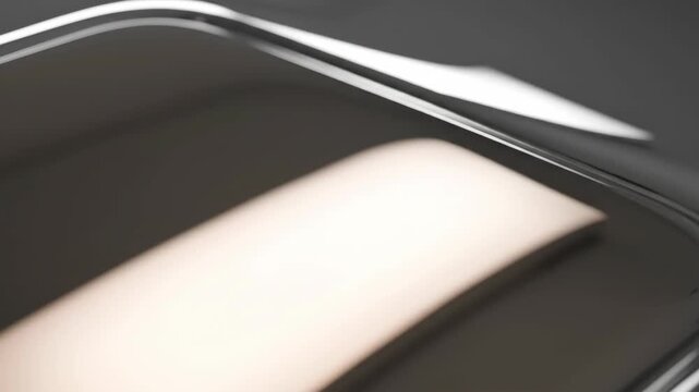 Abstract minimalist glowing white rectangle on a dark background showing clean lighting and soft focus.