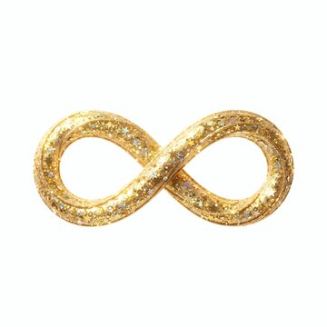 A shimmering golden infinity symbol.