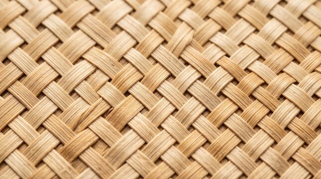 Woven bamboo texture pattern background, natural wicker rattan material design, handmade craft surface for organic backdrop concept
