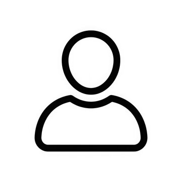 Single user profile account outline icon isolated on transparent background
