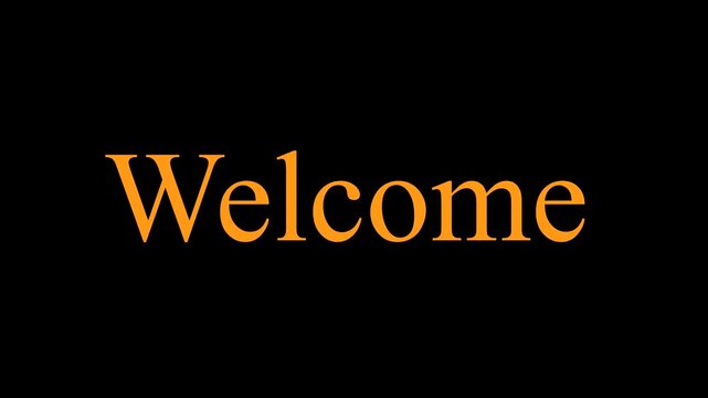 The handwritten word Welcome appears in a lovely magenta script font on a clean black surface
