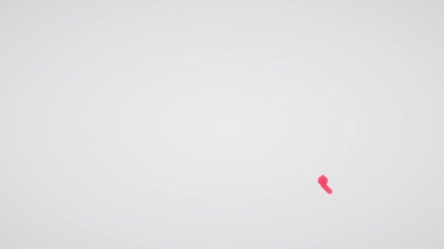 Descending dark financial chart with an illuminated red line and arrow drops downward against an ambient light surface in a 3D animation