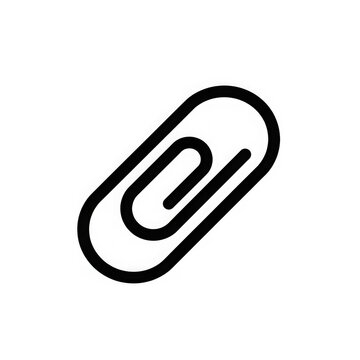 Metal paper clip stationery tool isolated on transparent background