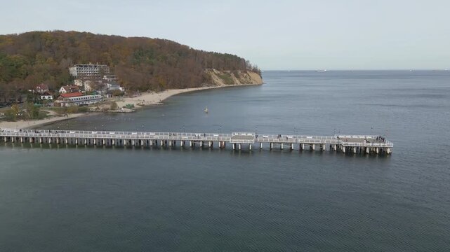 Gdynia Pier. aerial shot. Autumn