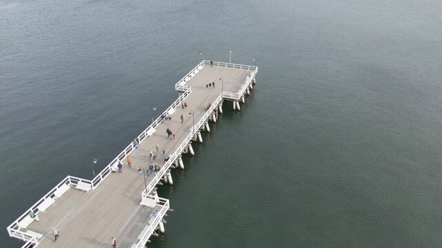 Gdynia Pier. aerial shot. Autumn