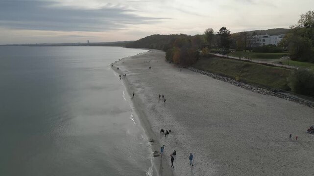Gdynia Pier. aerial shot. Autumn