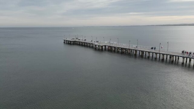 Gdynia Pier. aerial shot. Autumn