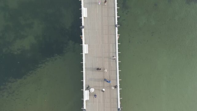 Gdynia Pier. aerial shot. Autumn